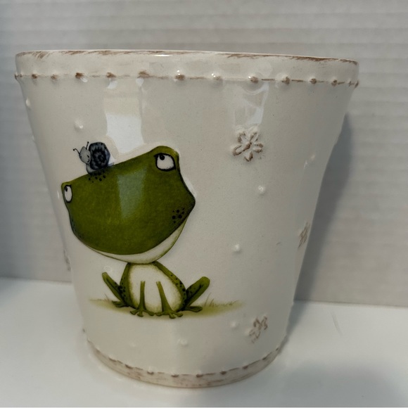 Enesco Stacey Yacula Frog and Snail ceramic wall pocket/planter - Picture 11 of 12